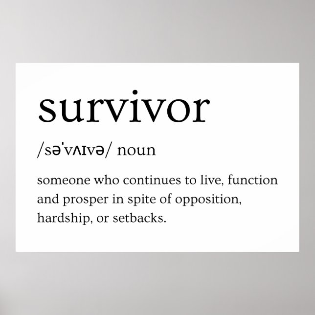 Affiche Définition du dictionnaire du survivant (Devant)