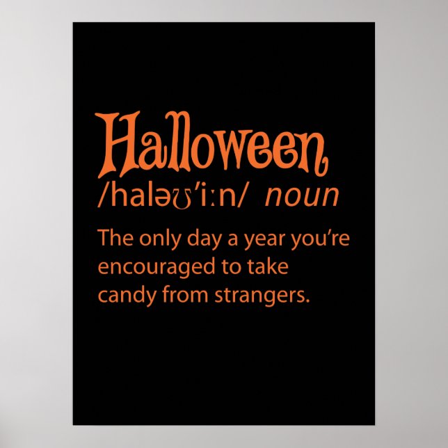 Affiche Définition du dictionnaire Halloween Funny (Devant)