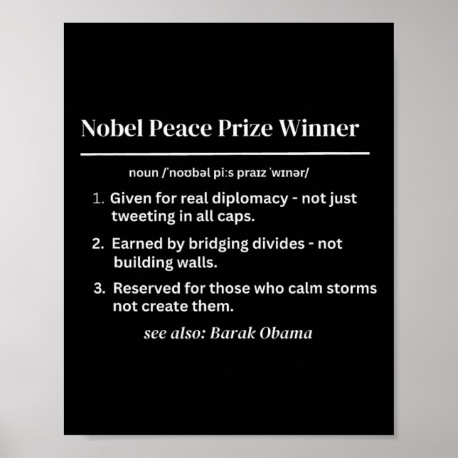 Affiche Définition du lauréat du prix Nobel de la paix Oma (Devant)