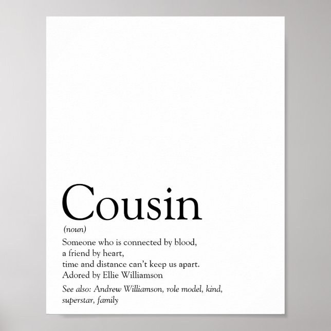Affiche Définition du meilleur cousin au monde (Devant)