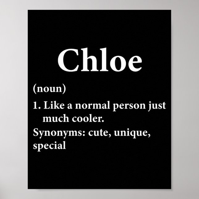 Affiche Définition du nom Chloé Drôle D  (Devant)