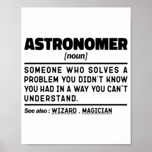 Affiche Définition du nom d'astronome Citations drôles de