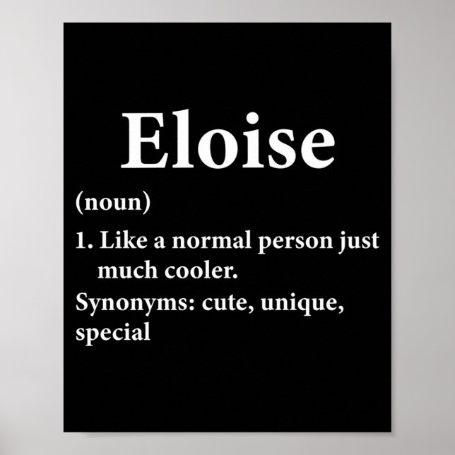 Affiche Définition du nom Eloise  (Devant)