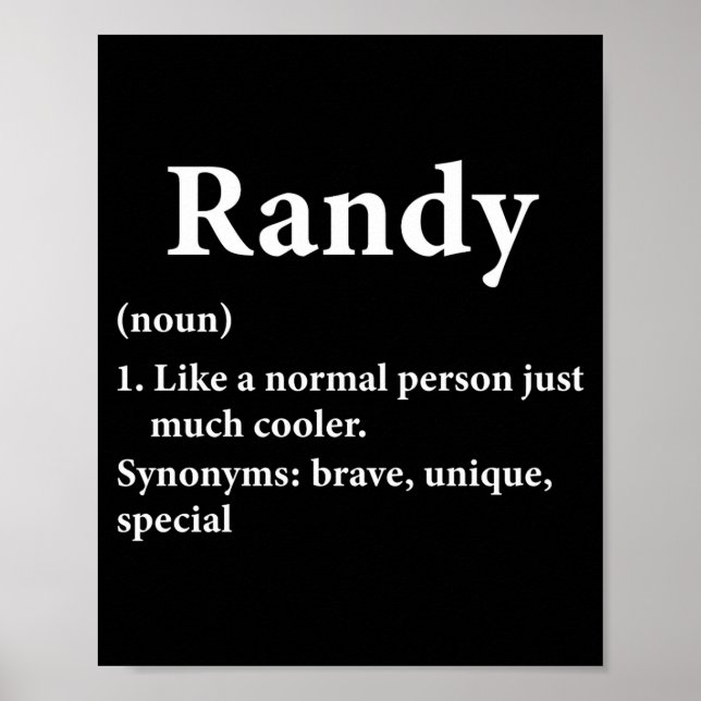 Affiche Définition du nom Randy Drôle D  (Devant)