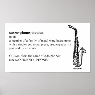 Affiche Définition du saxophone
