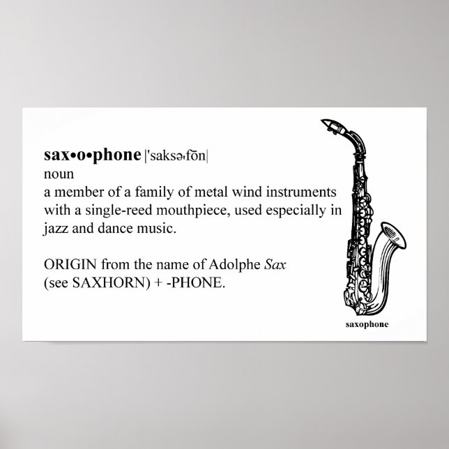 Affiche Définition du saxophone (Devant)