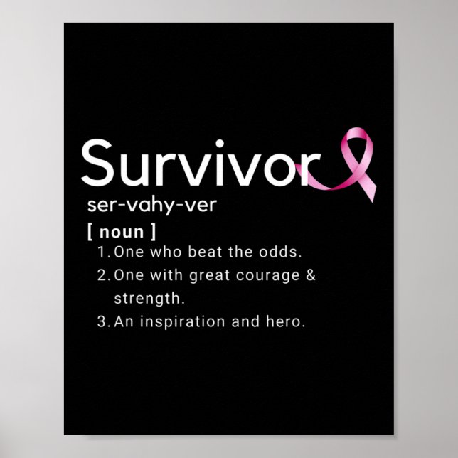 Affiche Définition du survivant pour le cancer du sein Sur (Devant)