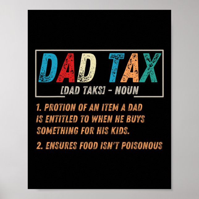 Affiche Définition fiscale Hommes Fête des pères amusante  (Devant)