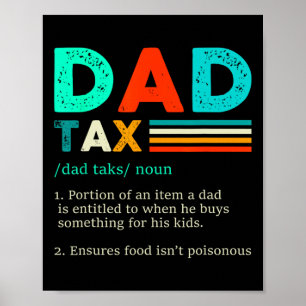 Affiche Définition fiscale papa Retro Vintage 1