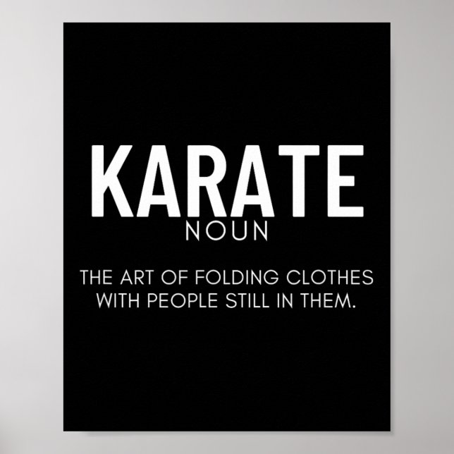 Affiche Définition Karaté Drôle Karateka  (Devant)