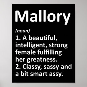 Affiche Définition Mallory Nom Personnalisé Drôle Noël