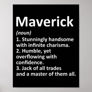 Affiche Définition Maverick Nom Personnalisé Drôle Naissan