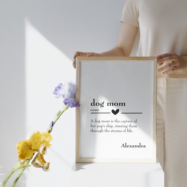 Affiche Définition personnalisée "Chien Mom" (Custom "Dog Mom" Definition Poster)
