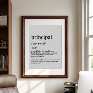 Affiche Définition Personnalisée de Directeur d'École Drôl