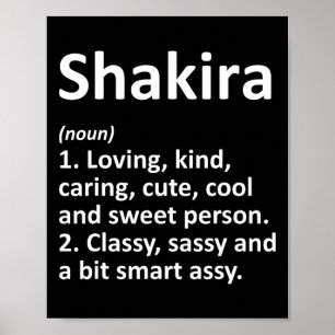 Affiche Définition Shakira Nom Personnalisé Cadeau d'anniv