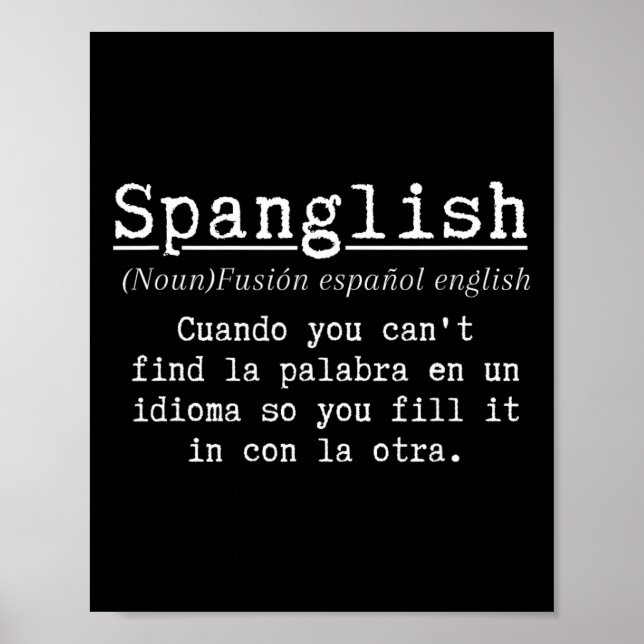 Affiche Définition Spanglish Prof de espagnol bilingue drô (Devant)