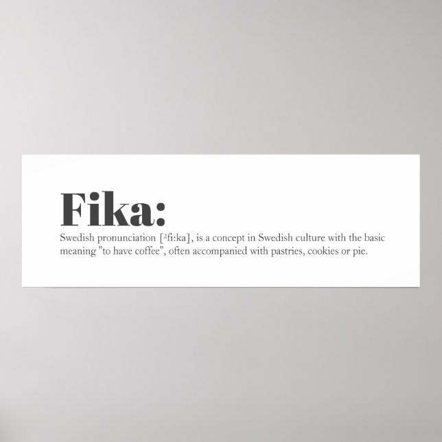 Affiche Définition suédoise FIKA (Devant)