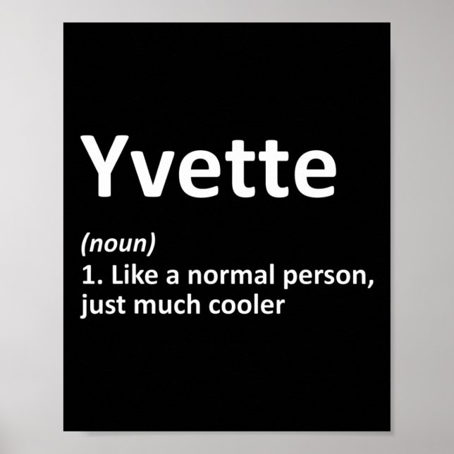 Affiche Définition Yvette Nom Personnalisé Anniversaire Dr (Devant)