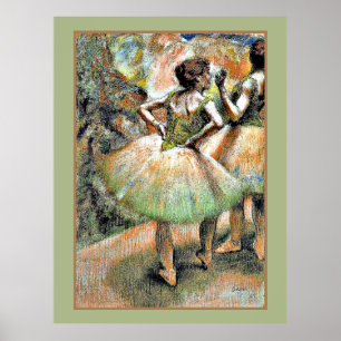Affiche Degas - Danseurs rose et vert