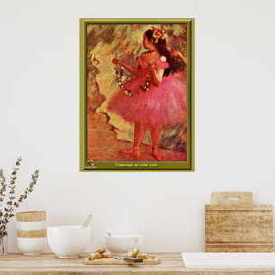 Affiche Degas - Danseuse en Robe Rose