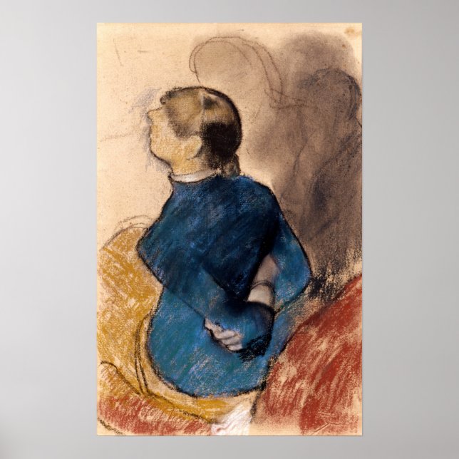Affiche Degas - Jeune Femme En bleu (Devant)