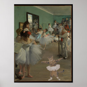 Affiche Degas' La Classe de danse avec chat Ballet
