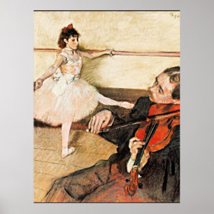 Affiche Degas - La leçon de danse, célèbre peinture Carte