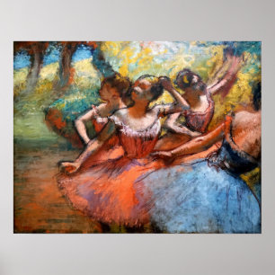 Affiche Degas - Quatre Ballerinas Sur L'Étape 1890