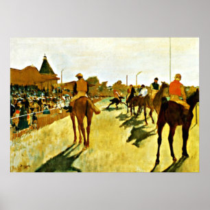 Affiche Degas : Racehorses Before the Stand