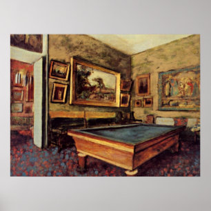 Affiche Degas - Salle Billard, peinture populaire,