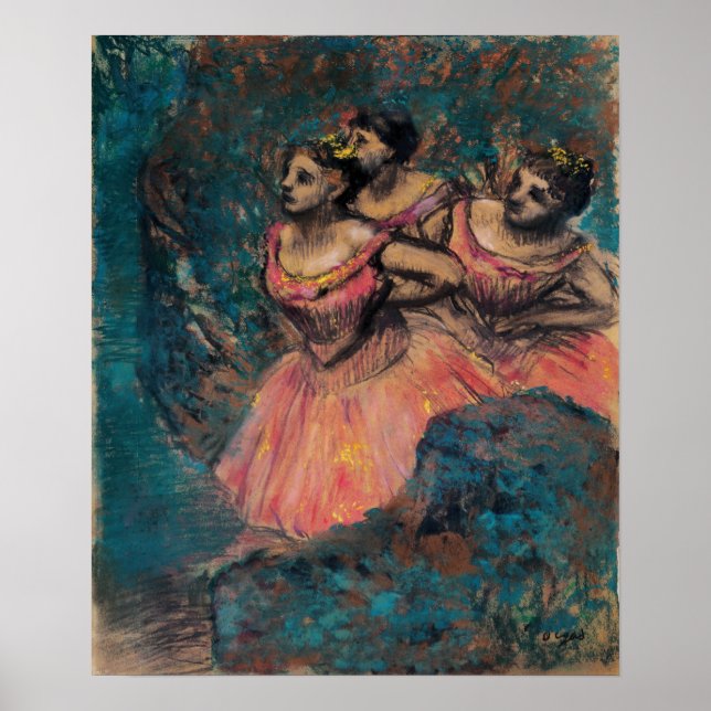 Affiche Degas - Trois Danseurs En Costume Rouge (Devant)