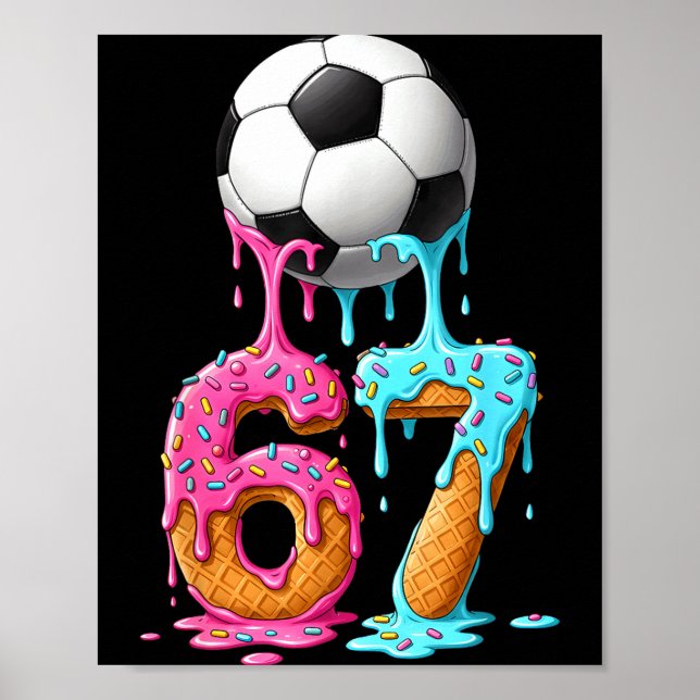 Affiche Dégoulinade de foot Numéro 67 Garçon joueur de foo (Devant)