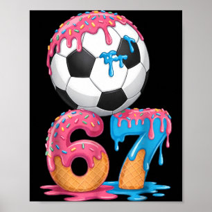 Affiche Dégoulinade de foot Numéro 67 Joueur de foot mascu