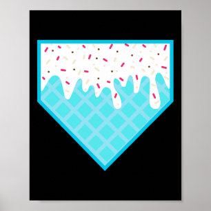 Affiche Dégoulinade drôle de plaque d'accueil - Glace Soft