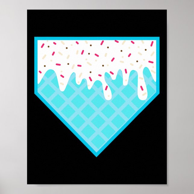 Affiche Dégoulinade drôle de plaque d'accueil - Glace Soft (Devant)
