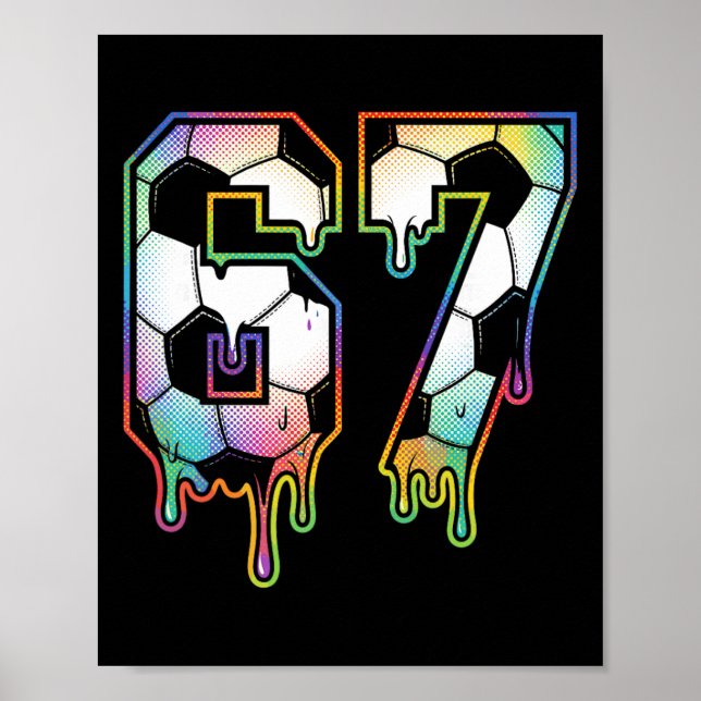 Affiche Dégoulinant Coloré 67 Numéro Universitaire Footbal (Devant)