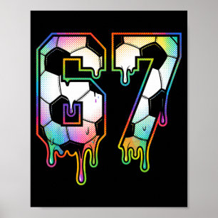 Affiche Dégoulinant Coloré 67 Numéro Varsity Football Half