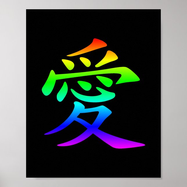 Affiche Dégradé arc-en-ciel Amour chinois (Devant)