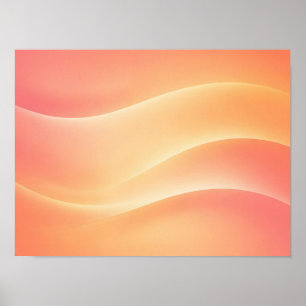 Affiche Dégradé chaud de corail pêche Abstrait Vagues