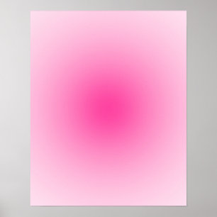 Affiche Dégradé d'aura rose pastel à rose chaud 16x20