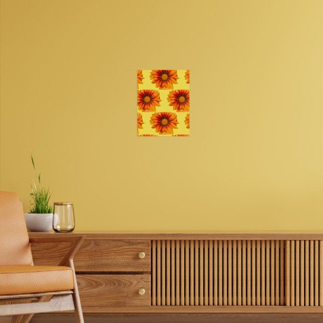 Affiche Dégradé de fleurs orange jaune vif découpé (Salon 2)