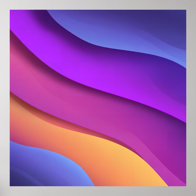 Affiche Dégradé d'onde vibrant (Devant)