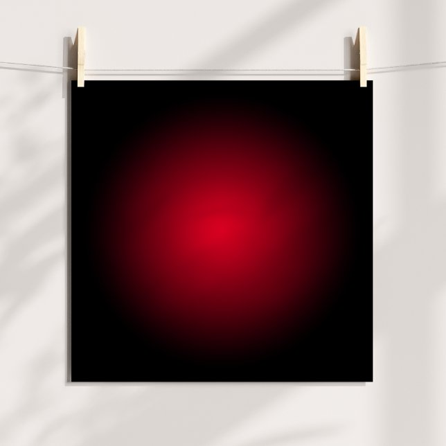 Affiche Dégradé Radial Noir et Rouge (Black and Red Radial Gradient Poster)