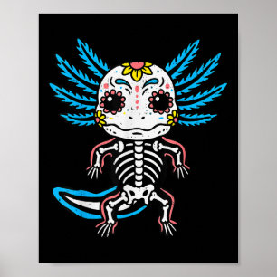 Affiche Déguisement d'Axolotl squelette Halloween garçons