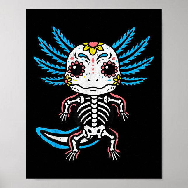 Affiche Déguisement d'Axolotl squelette Halloween garçons  (Devant)