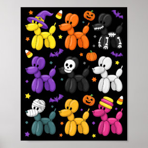 Affiche Déguisement de chien ballon d'Halloween, mignon et