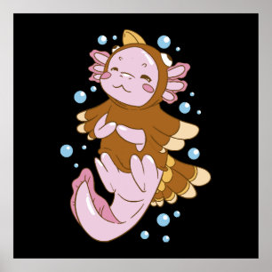 Affiche Déguisement de dinde Axolotl Amusant