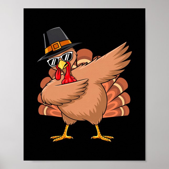 Affiche Déguisement de dinde de Thanksgiving Pèlerin faisa (Devant)
