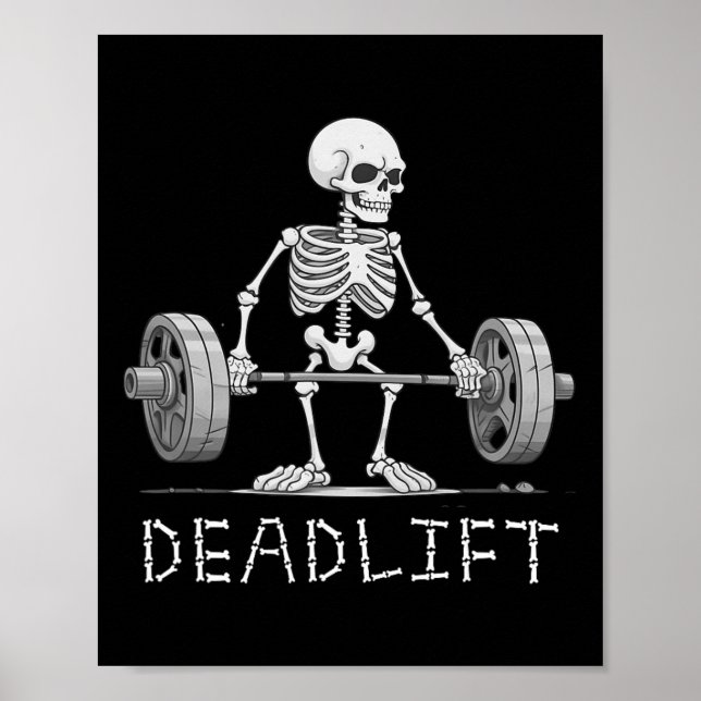 Affiche Déguisement de musculation drôle de squelette Hall (Devant)