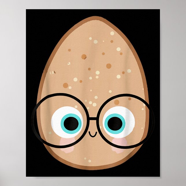 Affiche Déguisement de professeur d'œuf mignon drôle de no (Devant)
